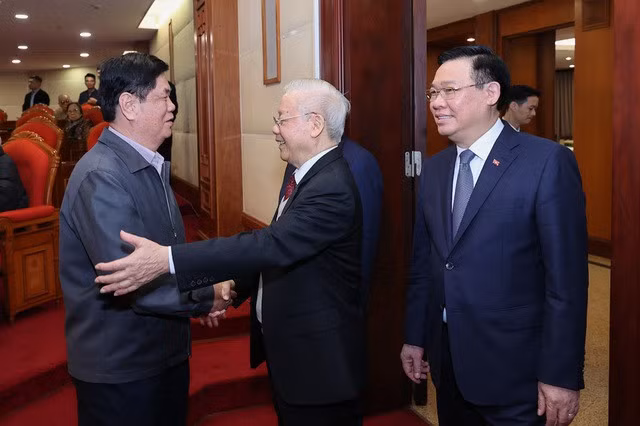 Tổng Bí thư Nguyễn Phú Trọng và các đại biểu dự Hội nghị - Ảnh: VGP/Nhật Bắc