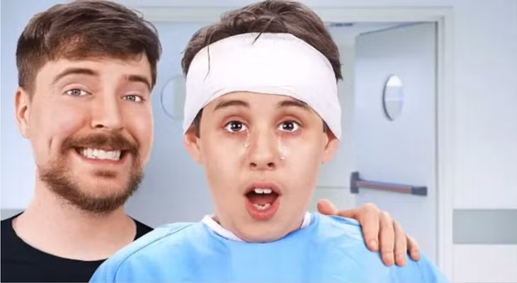 MrBeast đã tài trợ tài trợ tiền để phẫu thuật mắt cho 1.000 người khiếm thị trên toàn cầu, bao gồm cả Việt Nam. Ảnh: YouTube.