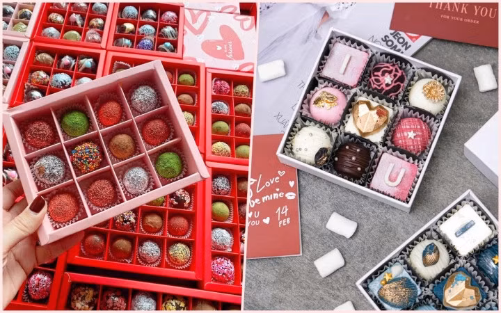 Mẫu mã của các mặt hàng chocolate handmade rất đẹp mắt và phong phú.