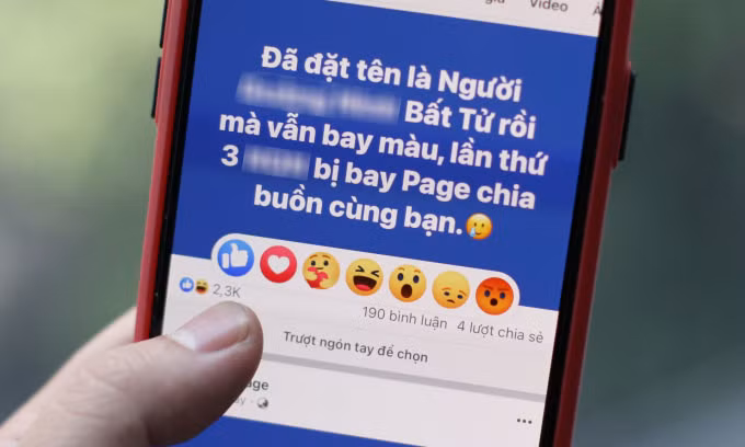 Một fanpage thông báo bị đóng hôm 5/4.