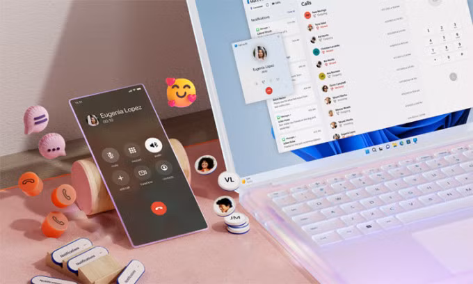Tính năng Phone Link bắt đầu hỗ trợ iPhone. Ảnh: Microsoft