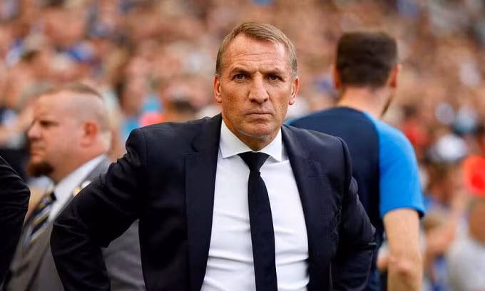 HLV Brendan Rodgers trong trận gặp Brighton trên sân American Express Community, ở Ngoại hạng Anh ngày 4/9/2022. Ảnh: Reuters
