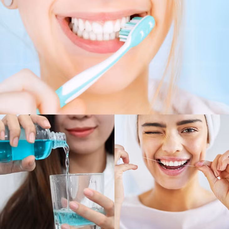 Vệ sinh răng miệng đúng cách. Đồ họa: Hương Giang