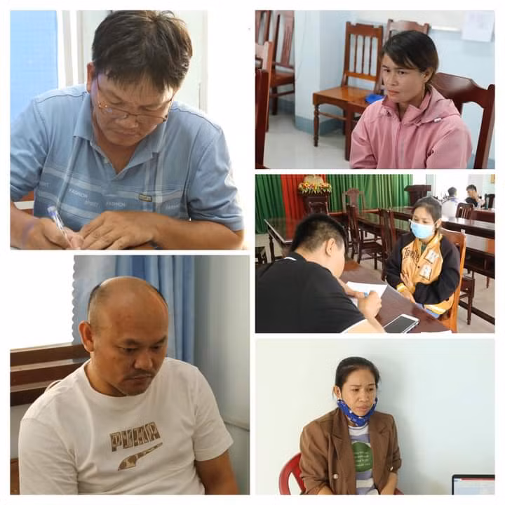 5 đối tượng liên quan đường dây đánh bạ. Ảnh: Công an Ninh Thuận.