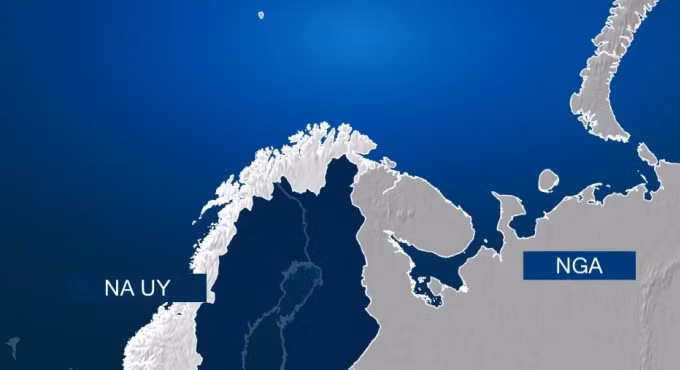Nga và Na Uy có biên giới trên bộ khoảng 195 km ở phía bắc, giáp biển Barents, nằm trong sâu trong Vòng tròn Bắc cực. Đồ họa: Euronews
