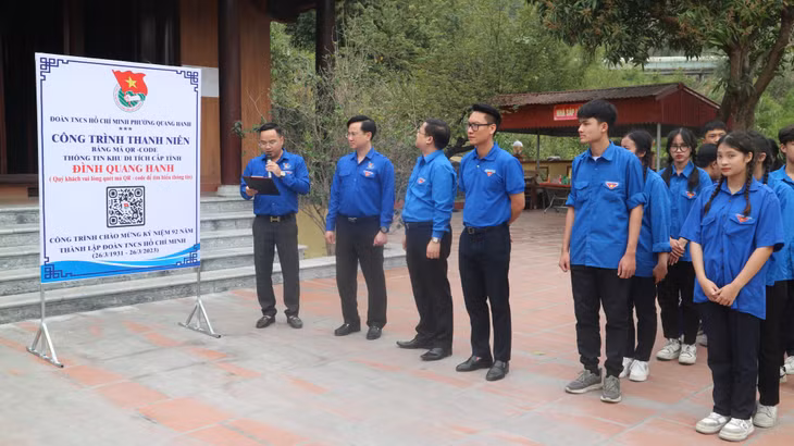 Công trình thanh niên gắn mã QR code tại di tích Đình Quang Hanh (TP Cẩm Phả)