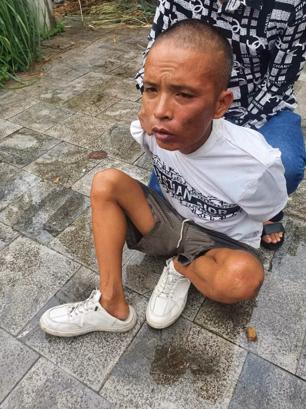 Đối tượng Nguyễn Văn Hà thời điểm vừa bị bắt giữ.