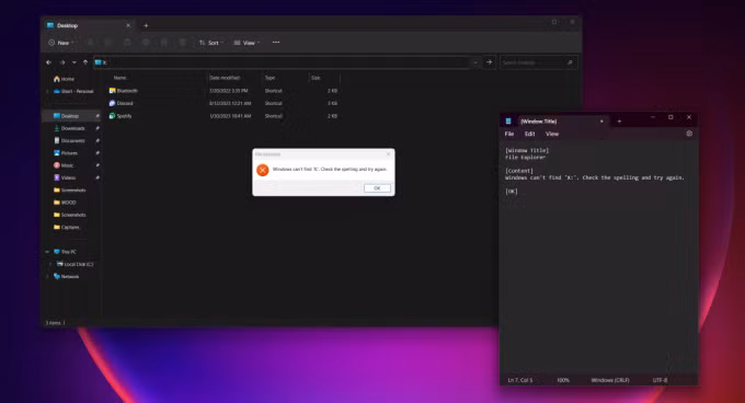 Một thông báo lỗi trên Windows 11. Ảnh: PCWorld