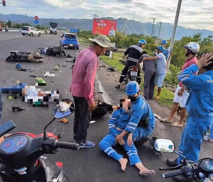Hiện trường vụ tai nạn.