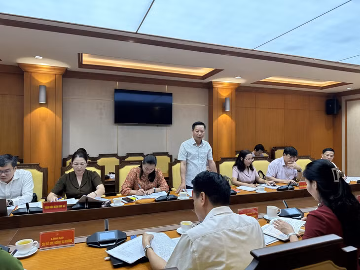 Đồng chí Lê Văn Ánh, Phó Chủ tịch HĐND tỉnh phát biểu tại cuộc họp.