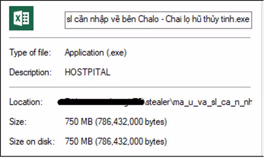 Một tệp tin .exe được ngụy trang dưới logo Excel. Ảnh: CookieArena