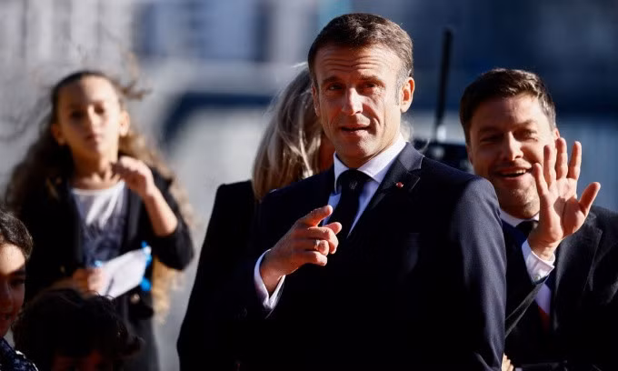 Tổng thống Pháp Emmanuel Macron ở Paris hôm 23/9. Ảnh: Reuters
