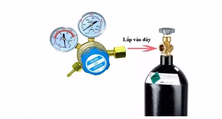 Cách lắp đặt van điều áp oxy.