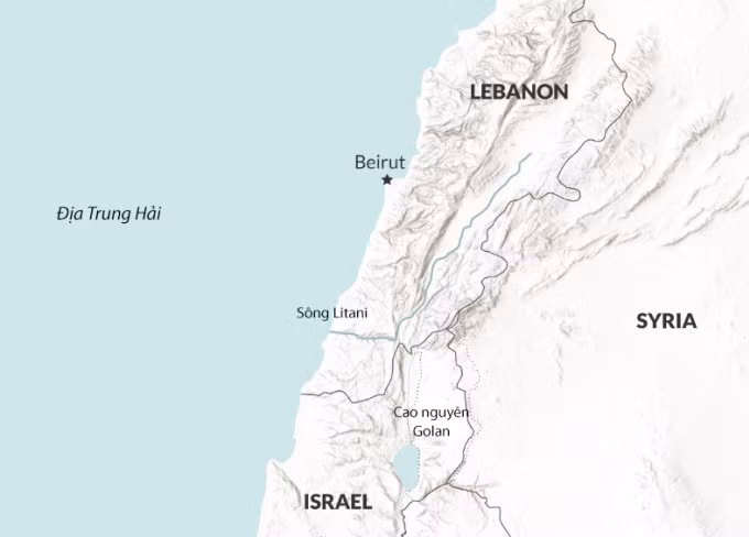 Khu vực biên giới Israel - Lebanon. Đồ họa: RANE