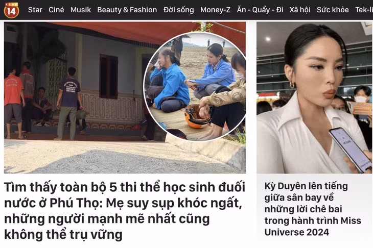 Với Nghị định 147, trang thông tin điện tử tổng hợp được phép liên kết cơ quan báo chí điện tử để sản xuất nội dung. Ảnh chụp màn hình