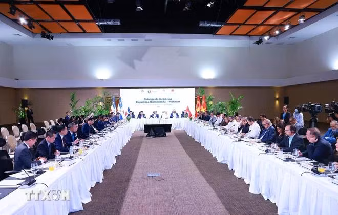 Tọa đàm Doanh nghiệp Việt Nam-Dominicana. (Ảnh: Dương Giang/TTXVN)