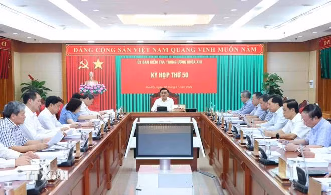 Quang cảnh Kỳ họp thứ 50 Ủy ban Kiểm tra Trung ương. (Ảnh: Phương Hoa/TTXVN)
