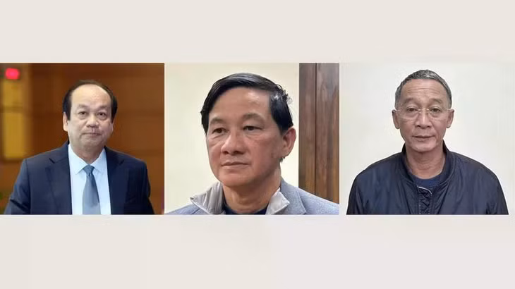 Các bị can: Mai Tiến Dũng, Trần Đức Quận và Trần Văn Hiệp.