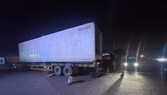 Hiện trường vụ tai nạn tại cổng cảng Hải An, Hải Phòng. Ảnh: Ban ATGT Hải Phòng