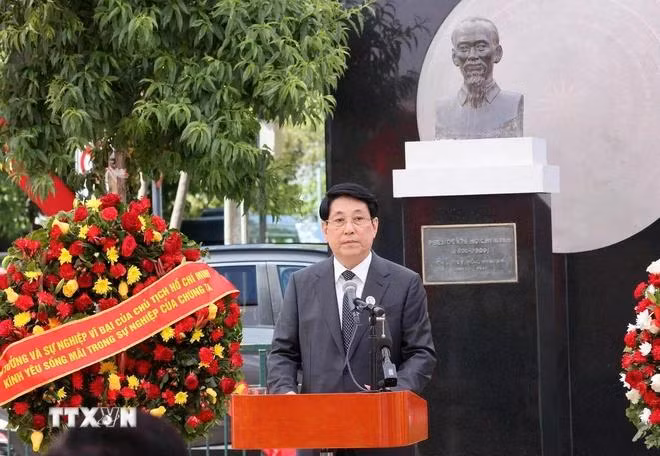 Chủ tịch nước Lương Cường phát biểu. (Ảnh: Lâm Khánh/TTXVN)