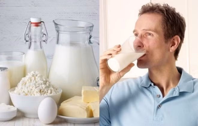 Sữa ít béo không chỉ giúp giảm mức axit uric trong cơ thể mà còn hỗ trợ loại bỏ axit uric qua nước tiểu. Đồ hoạ: Hương Giang