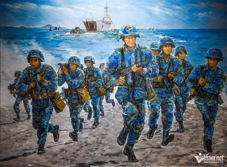 "Sẵn sàng chiến đấu bảo vệ chủ quyền" của Phạm Thị Hồng Xuyến (Bình Dương).