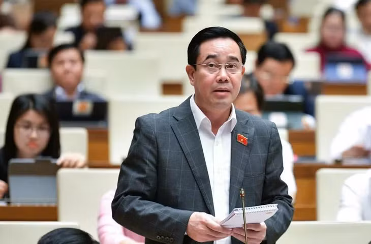Đại biểu Nguyễn Văn Huy nêu ý kiến trước Quốc hội.