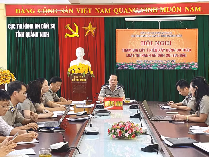 Cục Thi hành án dân sự tỉnh lấy ý kiến góp ý dự thảo Luật thi hành án dân sự (Sửa đổi), tháng 11/2024.