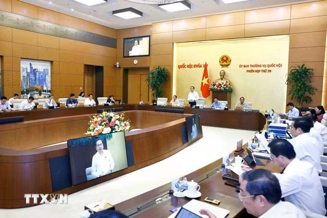 Chủ tịch Quốc hội Trần Thanh Mẫn phát biểu khai mạc. (Ảnh: Doãn Tấn/TTXVN)