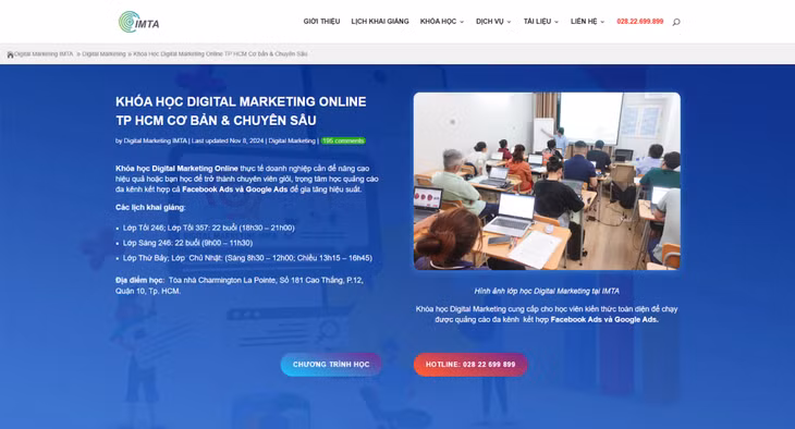 Khóa học Digital Marketing cơ bản và chuyên sâu tại IMTA chất lượng uy tín ảnh 1