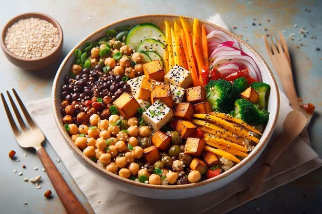 Protein từ thực vật là nguồn dinh dưỡng tốt cho sức khỏe. Ảnh - AI: Ngọc Thùy