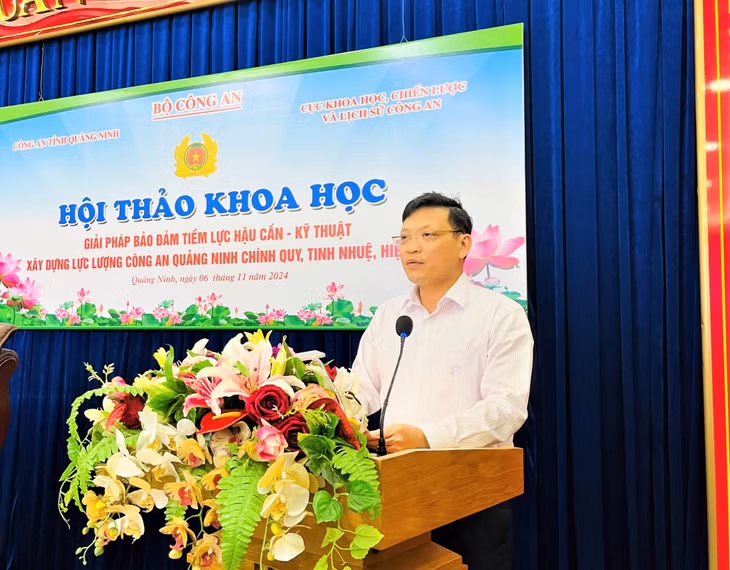 Đồng chí Nghiêm Xuân Cường, PCT UBND tỉnh phát biểu tại Hội thảo.