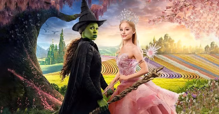 Trong Wicked, Ariana Grande sẽ hóa thân thành phù thủy Glinda tốt bụng, là bạn thân của phù thủy phương Tây Elphaba (Cynthia Erivo thủ vai) - Ảnh: Vogue