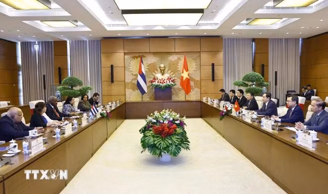 Quang cảnh hội đàm. (Ảnh: Doãn Tấn/TTXVN)