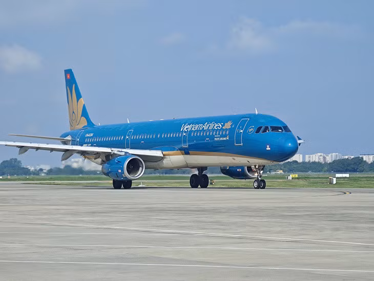 Máy bay Vietnam Airlines khai thác ở sân bay Tân Sơn Nhất - Ảnh: CÔNG TRUNG