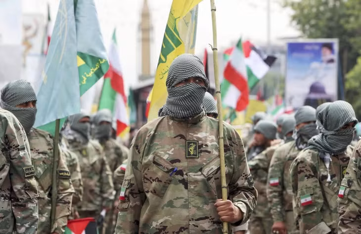 Lực lượng dân quân tình nguyện Basij thuộc Quân đoàn Vệ binh Cách mạng Hồi giáo Iran. Ảnh: AFP