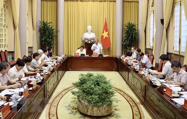 Chu tich nuoc chu tri lam viec ve De an xay dung Nha nuoc phap quyen hinh anh 2