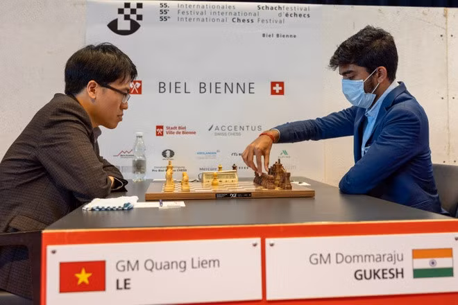 Quang Liêm thi đấu không tốt ở nội dung cờ tiêu chuẩn. Ảnh: Biel.