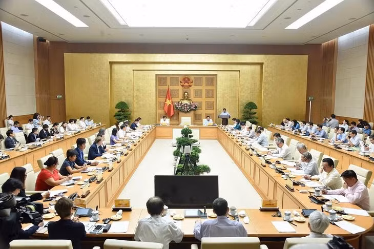 Toàn cảnh buổi làm việc. (Ảnh: TRẦN HẢI)