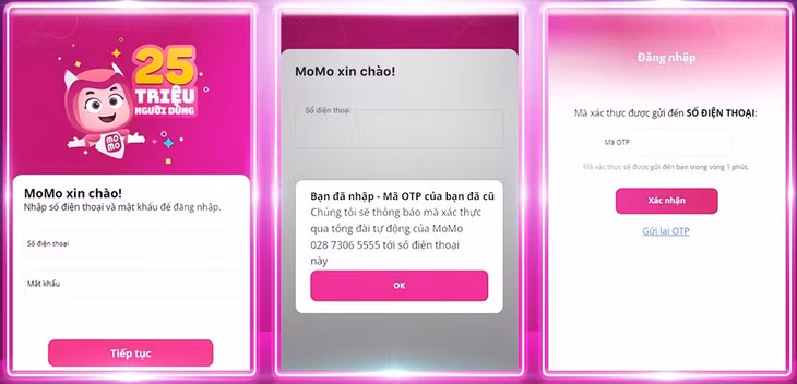 Giao diện website lừa đảo yêu cầu người dùng điền thông tin. (Ảnh: MoMo)