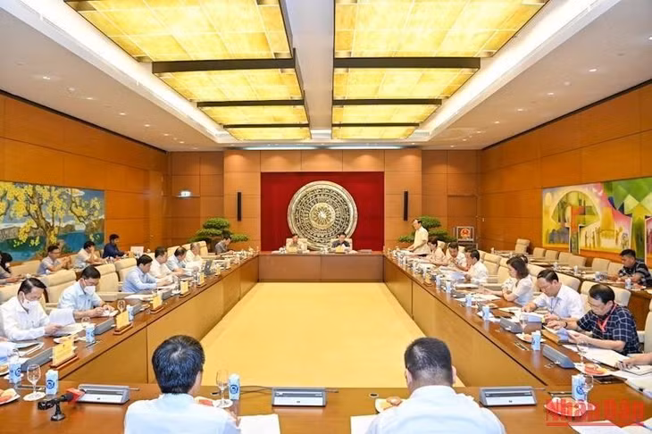 Quang cảnh buổi làm việc với Viện Nghiên cứu lập pháp. (Ảnh Duy Linh)