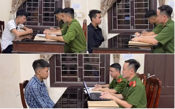 Các đối tượng quay lại phá nát ruộng dưa hấu vì bực tức khi đi hái trộm dưa hấu bị người dân phát hiện và nhắc nhở. Ảnh: Công an.