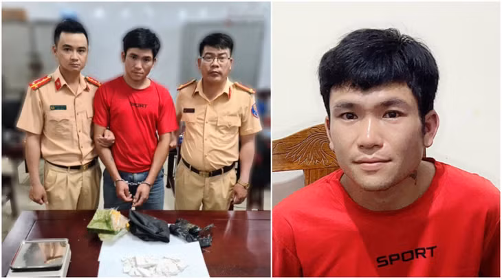 Đối tượng cùng tang vật tại Cơ quan công an