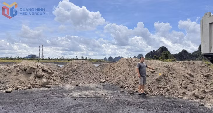 Hiện trường xảy ra vụ đổ chất thải trái phép.