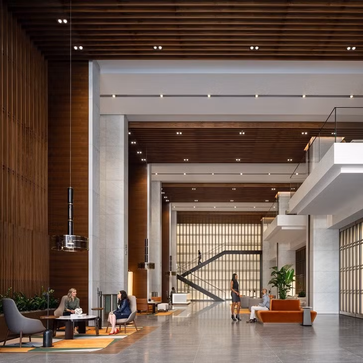 Sảnh Texas Tower - nơi Hines sử dụng một loại mùi hương đặc biệt. Ảnh: Hines.