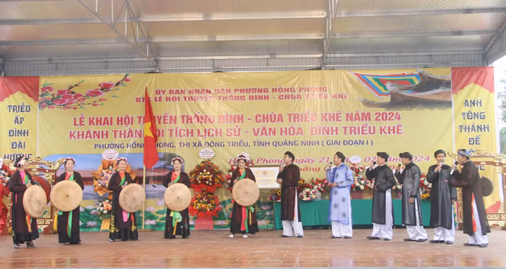 Các tiết mục văn nghệ mang đậm màu sắc văn hóa dân gian chào mừng lễ khai hội đình - chùa Triều Khê năm 2024.