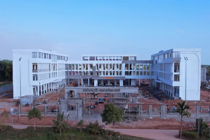 Công trình Trường Tiểu học Đông Ngũ đang được đẩy nhanh tiến độ hoàn thành.