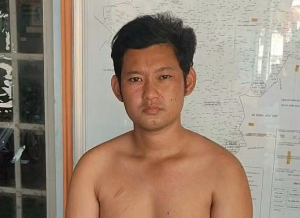 Đối tượng Lê Huỳnh Hải tại cơ quan Công an.