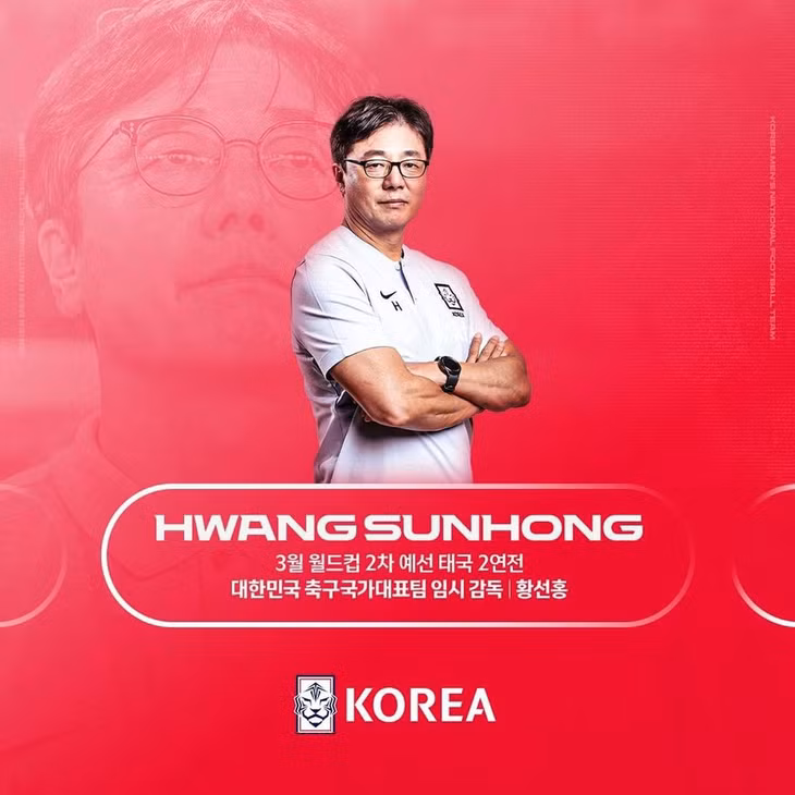 Liên đoàn bóng đá Hàn Quốc công bố bổ nhiệm HLV Hwang Sun Hong vào vị trí HLV tạm thời ở đội tuyển Hàn Quốc (Ảnh: KFA).