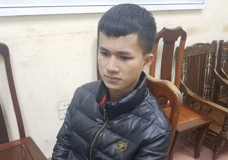 Ngô Văn Linh tại công an (Ảnh: Hồng Nguyên).